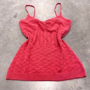Vintage 90s y2k pink knit tank top baby doll style Size xs Gap